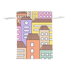 Houses City Architecture Building Lightweight Drawstring Pouch (l) by Sapixe