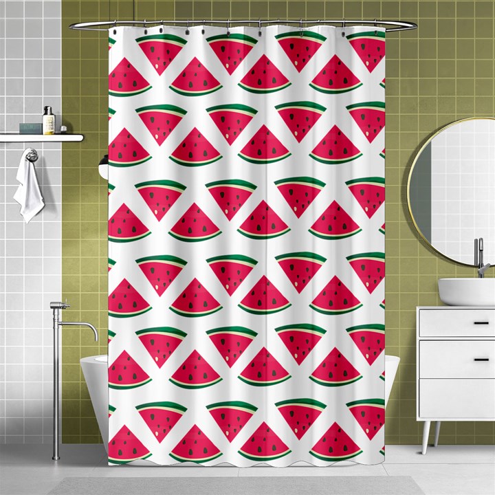 Illustration Watermelon Fruit-food Melon Shower Curtain 48  x 72  (Small) 