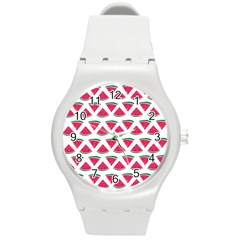 Illustration Watermelon Fruit Food Melon Round Plastic Sport Watch (m) by Sapixe