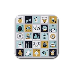 Advent Calendar Rubber Square Coaster (4 Pack) by Sapixe