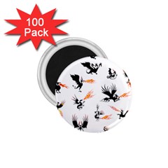 Phoenix Dragon Fire Bird 1 75  Magnets (100 Pack)  by Sapixe