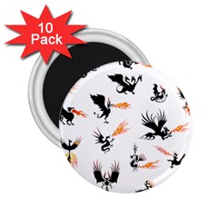 Phoenix Dragon Fire Bird 2 25  Magnets (10 Pack)  by Sapixe