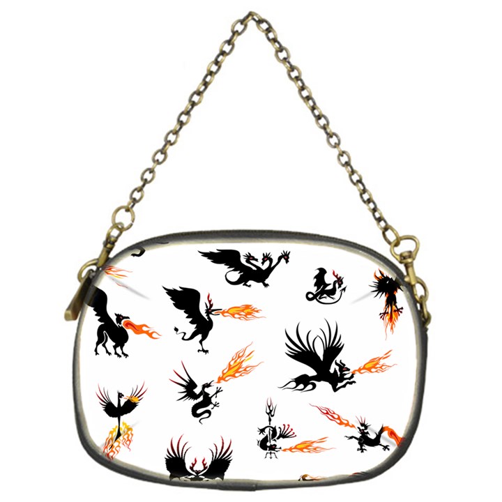 Phoenix Dragon Fire Bird Chain Purse (One Side)