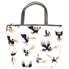 Phoenix Dragon Fire Bird Bucket Bag by Sapixe