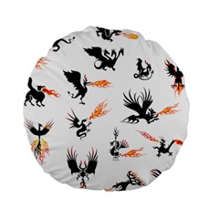 Phoenix Dragon Fire Bird Standard 15  Premium Round Cushions by Sapixe