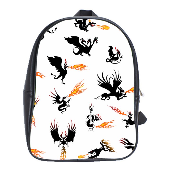 Phoenix Dragon Fire Bird School Bag (XL)