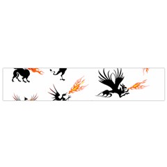 Phoenix Dragon Fire Bird Small Flano Scarf by Sapixe