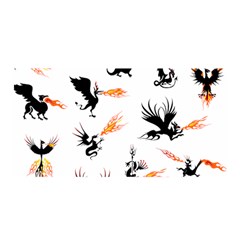 Phoenix Dragon Fire Bird Satin Wrap 35  X 70  by Sapixe