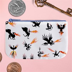 Phoenix Dragon Fire Bird Large Coin Purse by Sapixe