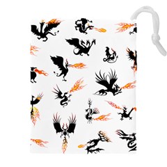 Phoenix Dragon Fire Bird Drawstring Pouch (5xl) by Sapixe