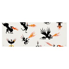 Phoenix Dragon Fire Bird Banner And Sign 8  X 3  by Sapixe