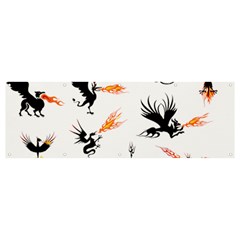 Phoenix Dragon Fire Bird Banner And Sign 12  X 4  by Sapixe