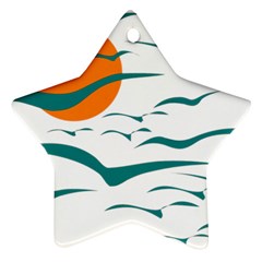 Sunset Glow Sun Bird Ornament (star) by Sapixe