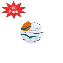 Sunset Glow Sun Bird 1  Mini Magnets (100 Pack)  by Sapixe