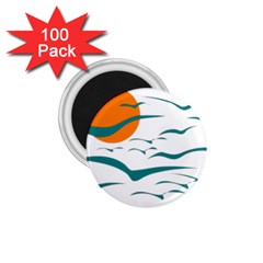 Sunset Glow Sun Bird 1 75  Magnets (100 Pack)  by Sapixe