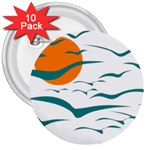 Sunset Glow Sun Bird 3  Buttons (10 pack)  Front