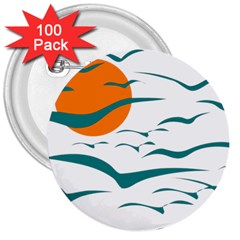 Sunset Glow Sun Bird 3  Buttons (100 Pack)  by Sapixe