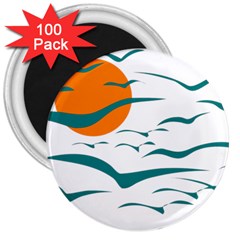 Sunset Glow Sun Bird 3  Magnets (100 Pack) by Sapixe