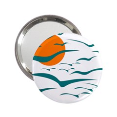 Sunset Glow Sun Bird 2 25  Handbag Mirrors by Sapixe