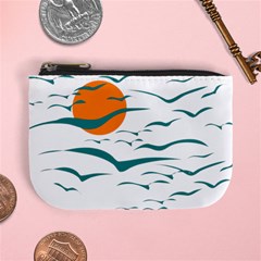 Sunset Glow Sun Bird Mini Coin Purse by Sapixe