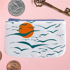 Sunset Glow Sun Bird Large Coin Purse by Sapixe