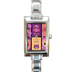 Halloween Cute Cartoon Rectangle Italian Charm Watch by Sapixe