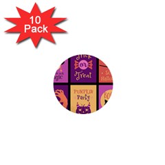 Halloween Cute Cartoon 1  Mini Buttons (10 Pack)  by Sapixe