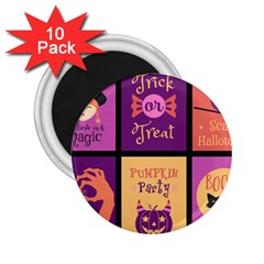 Halloween Cute Cartoon 2 25  Magnets (10 Pack)  by Sapixe