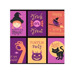 Halloween Cute Cartoon Square Satin Scarf (30  X 30 ) by Sapixe