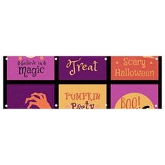 Halloween Cute Cartoon Banner And Sign 9  X 3  by Sapixe