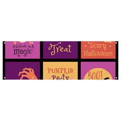 Halloween Cute Cartoon Banner And Sign 12  X 4  by Sapixe