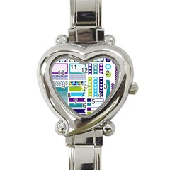 Peacock Pattern Heart Italian Charm Watch by Sapixe