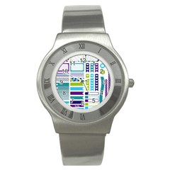 Peacock Pattern Stainless Steel Watch by Sapixe