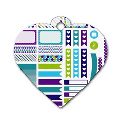 Peacock Pattern Dog Tag Heart (one Side) by Sapixe