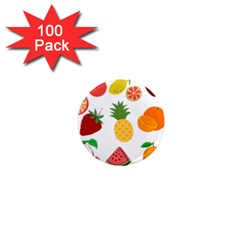 Fruits Cartoon 1  Mini Magnets (100 Pack)  by Sapixe