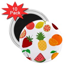 Fruits Cartoon 2 25  Magnets (10 Pack)  by Sapixe