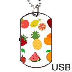 Fruits Cartoon Dog Tag Usb Flash (two Sides) by Sapixe