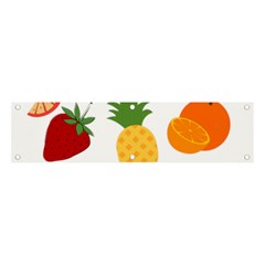 Fruits Cartoon Banner And Sign 4  X 1 