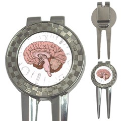 Cerebrum Human Structure Cartoon Human Brain 3-in-1 Golf Divots by Sapixe