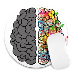 Brain Mind Psychology Idea Hearts Round Mousepads by Sapixe