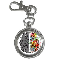 Brain Mind Psychology Idea Hearts Key Chain Watches by Sapixe