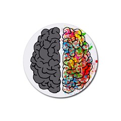 Brain Mind Psychology Idea Hearts Rubber Coaster (round) by Sapixe