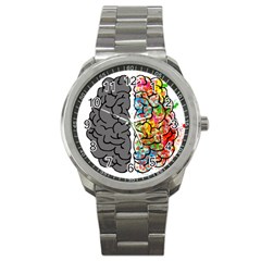 Brain Mind Psychology Idea Hearts Sport Metal Watch by Sapixe