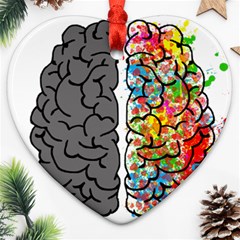 Brain Mind Psychology Idea Hearts Heart Ornament (two Sides)