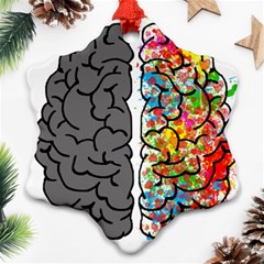 Brain Mind Psychology Idea Hearts Snowflake Ornament (two Sides)