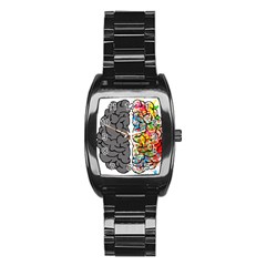 Brain Mind Psychology Idea Hearts Stainless Steel Barrel Watch by Sapixe