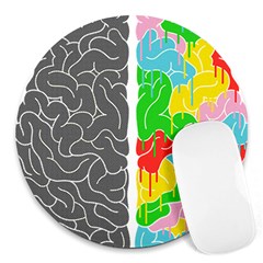 Clip Art Brain Halves Round Mousepads by Sapixe