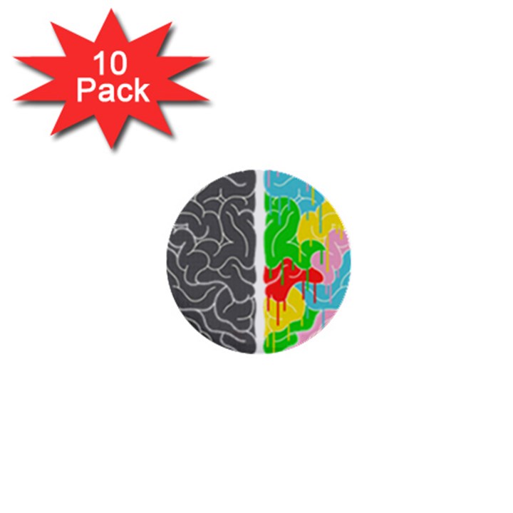 Clip Art Brain Halves 1  Mini Buttons (10 pack) 