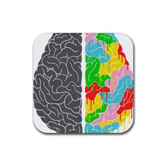 Clip Art Brain Halves Rubber Coaster (square) by Sapixe