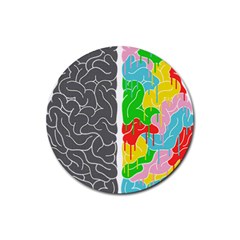 Clip Art Brain Halves Rubber Coaster (round) by Sapixe